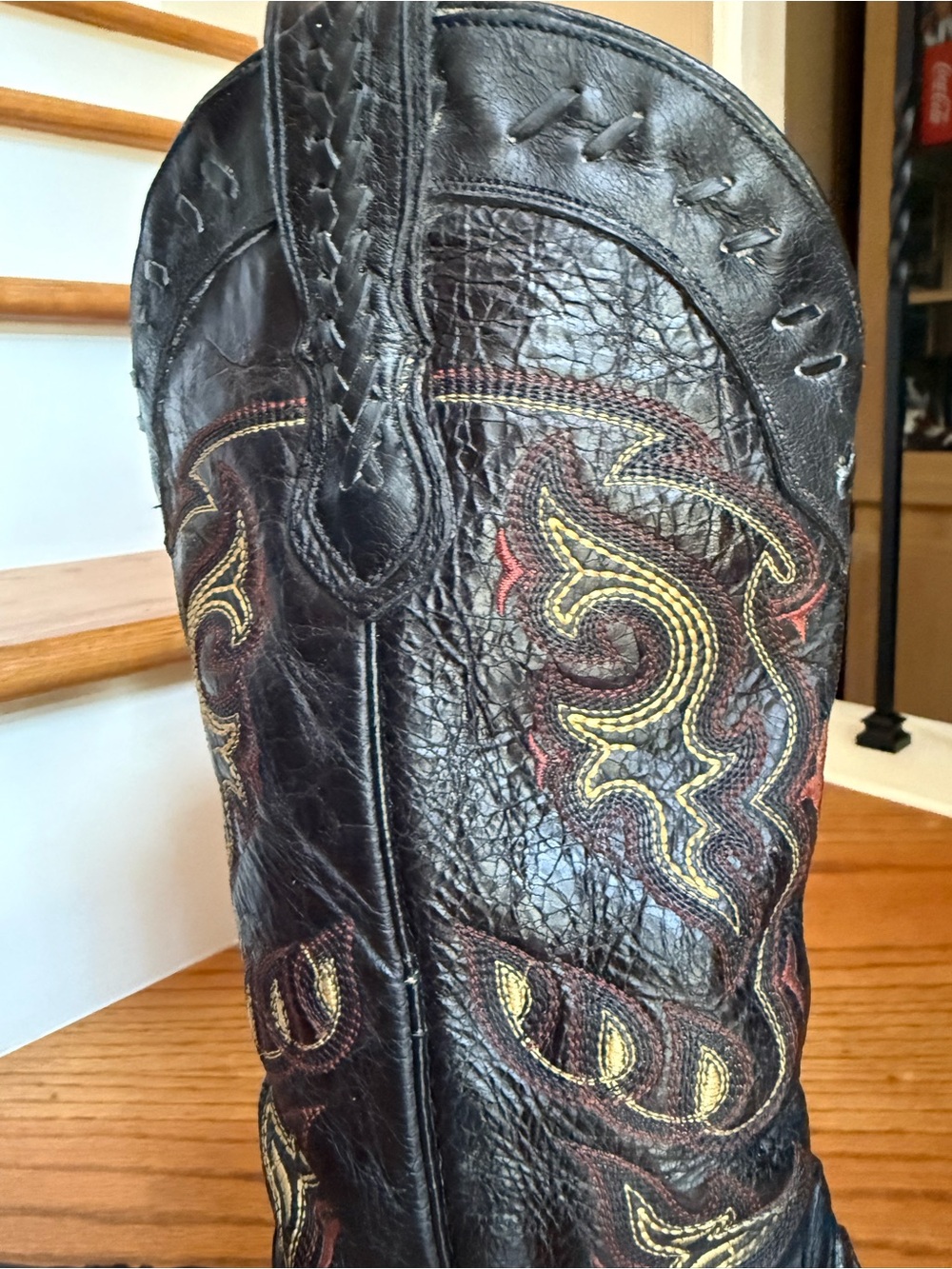 Lucchese Black Leather Western Cowboy Women's Boots Size: 8B Made In Mexico - Picture 9 of 16